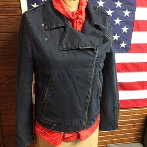 💥New💥 J.Crew Dark Denim Moto Jacket